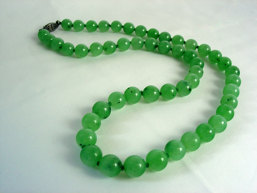 a jade beaded necklace